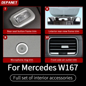 Sidabro interjero aksesuarų Mercedes GLE W167 350 450 500e gls w167 450 500 550 x167 interjero dekoravimo reikmenys