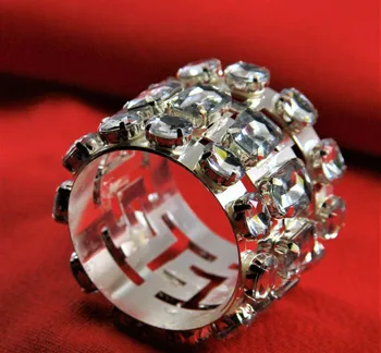 Silber kristalų vestuvių servetėlių žiedas sidabro vystymo apdailos žiedas ir apdailos servetėlių laikiklį nemokamas pristatymas