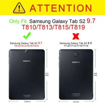 Silicio Vaikas atsparus smūgiams Šarvai Case for Samsung Galaxy Tab S2 9.7 SM T810 T815 T813 T819 Dangtelis Su Odos Apvalkalas atveju+Filmas+Rašiklis