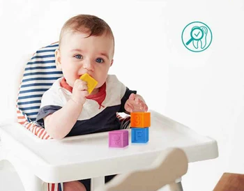 Silikono Blokai Žaislai Maisto Klasės Teether Saugus Ir Eatable Žaislai Pažinimo Mokymo Kūdikių Dovanų