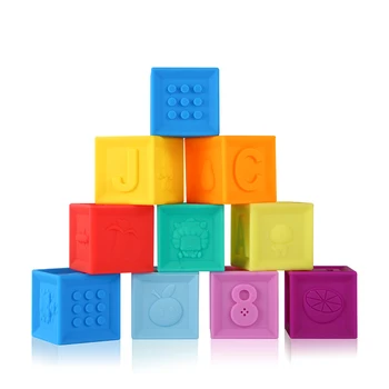 Silikono Blokai Žaislai Maisto Klasės Teether Saugus Ir Eatable Žaislai Pažinimo Mokymo Kūdikių Dovanų