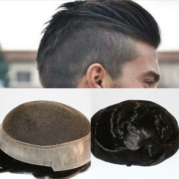 SimBeauty Australijos Bazė (Šveicarijos Nėriniai su PU Silikono aplink) Custom Mens Toupee Hairpiece Žmogaus Plaukų Pakeitimo Protezas