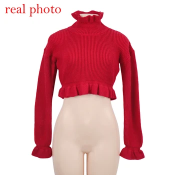 Simenual Raukiniai moterų roláky megztiniai rudens žiemos 2021 megztų drabužių mados seksualus pasėlių lady ' s megztinis (puloveris) pardavimas