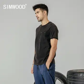 SIMWOOD 2020 metų vasaros, nauja, T-shirt vyrai derliaus safari stiliaus mados, o-kaklo marškinėliai medvilnė, mados marškinėlius prekės ženklo drabužių 190268