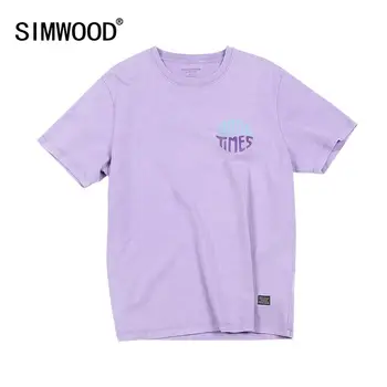 SIMWOOD 2020 metų Vasaros, Nauja, T-Shirt Vyrai Vintage Plauti Medvilnės Marškinėlius Letter Spausdinimo Mados Aukštos Kokybės Plius Dydis Viršūnes 190132
