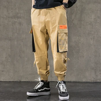 SingleRoad Mens Krovinių Kelnės Vyrams Mados 2020 Juoda Plati Poilsiu Hip-Hop Korėjos Stiliaus Japonų Streetwear Kelnės Kelnės Vyrams