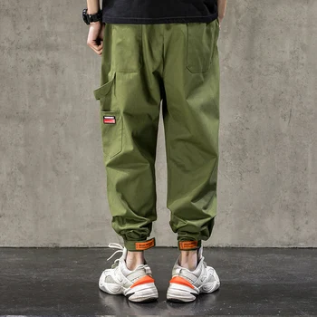SingleRoad Mens Krovinių Kelnės Vyrams Mados 2021 Žalia Hip-Hop Poilsiu Korėjos, Japonijos Streetwear Kelnės Vyrų Baggy Kelnės Vyrams