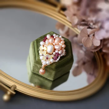 SINZRYoriginal rankų darbo papuošalai gamtos baroko perlas megztinis elegantiška vintage sagės moterų dekoratyviniai papuošalai