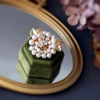 SINZRYoriginal rankų darbo papuošalai gamtos baroko perlas megztinis elegantiška vintage sagės moterų dekoratyviniai papuošalai