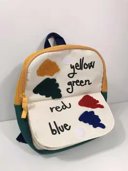 Siūlėmis apversti mokyklos maišą berniukų ir mergaičių įdomus mažos spalvų Kuprinė pečių maišą vaikų maišelį mini KREPŠYS