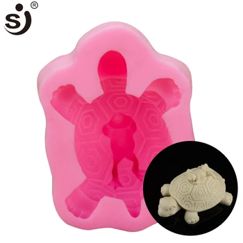 SJ Muilo pelėsių Vėžlys Silikono Guma 3D Muilo Formų Maker Amatų Sshape Cukraus Pelėsių Cukraus Pelėsių Cukraus Priemonė 