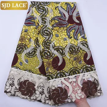 SJD NĖRINIŲ Vėliau kaip Multicolur Sunkiųjų Afrikos Vaškas Laido Nėrinių Audinys, Aukštos Kokybės Embroiderd Nigerijos Laido Nėriniai, Vestuvių Suknelė A1942