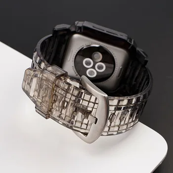 Skaidraus silikono Dirželis Apple Watch band 6 SE 5 4 3 2 Gradientas spalvinga Apyrankė iWatch Serijos Dirželis 44\40mm 38\42mm