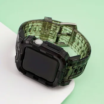 Skaidraus silikono Dirželis Apple Watch band 6 SE 5 4 3 2 Gradientas spalvinga Apyrankė iWatch Serijos Dirželis 44\40mm 38\42mm
