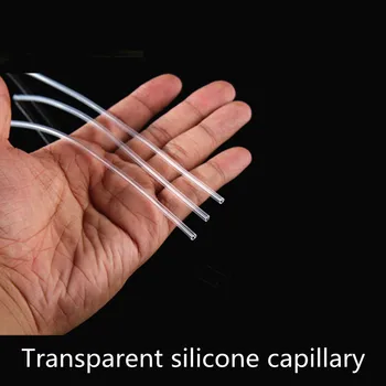 Skaidraus silikono vamzdis beskonis kapiliarų skaidri žarna (0,5 mm / 1/2/3 plonas silikono vamzdelis