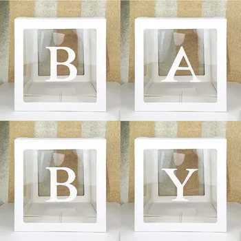 Skaidrus Balionai Lange 26 Laiško Pavadinimas Dėžės Laimingas Gimtadienio Dekoracija Vaikai Pirmasis 1 st Gimtadienis Dekoro Baby Shower Dėžutę