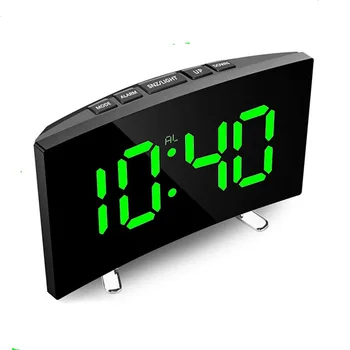 Skaitmeninis Laikrodis-Žadintuvas Lenktas LED Ekranas žadintuvai Vaikams, Miegamojo Temperatūra Atidėjimo Funkcija, Stalo, Stalo Laikrodis Namų Dekoro