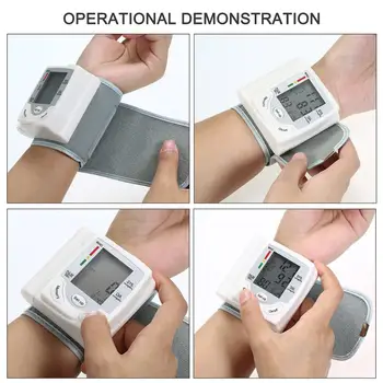 Skaitmeninis Riešo kraujospūdžio matuoklis Pulso Matuoklis Širdies ritmo Monitorius Kamertonas ' Mini Sphygmomanometer LCD Ekranas Pulsometer