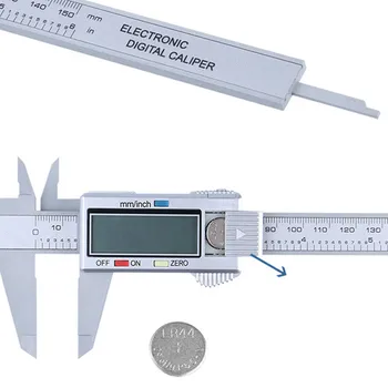 Skaitmeninis Vernier Calipers150mm 6inch LCD Elektroninių Anglies Pluošto Indikatorius aukščio matavimo prietaisai staliuko#40
