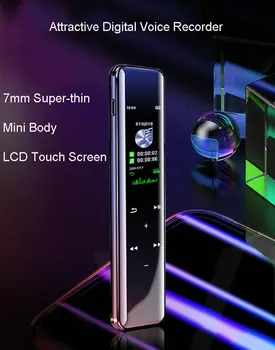 Skaitmeninis Įjungtas Diktofonas Hotkey Garso Garso Įrašymo Dvigubai Mikrofonai Triukšmo Sumažinimas Užrakto Touch, 3D Ekrano Krašto