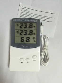 Skaitmeninių Namų/Lauko LCD Termometras su Drėgmėmačiu Stalo Stovas prie Sienos Stotį Temperatūros Drėgmės Matuoklis Su 1,5 M Jutiklis
