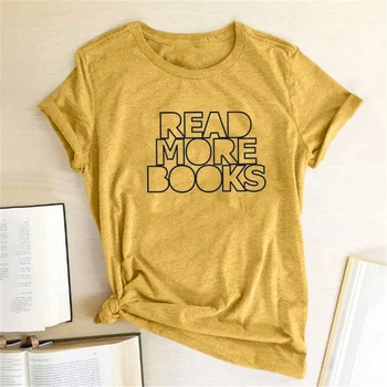 Skaityti Daugiau Knygų Spausdinimo T-marškinėliai Moterims Vasaros 2020 Estetinės Drabužių Streetwear Marškinėliai Moterims Prarasti Apvalios Kaklo Viršūnes Paaugliams