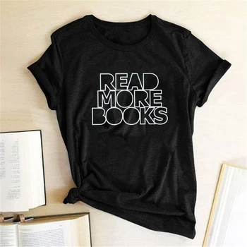 Skaityti Daugiau Knygų Spausdinimo T-marškinėliai Moterims Vasaros 2020 Estetinės Drabužių Streetwear Marškinėliai Moterims Prarasti Apvalios Kaklo Viršūnes Paaugliams