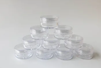 Skatinimo 100vnt 2g Skaidrus Kremas Makiažas Jar 2 ml skaidraus Plastiko Kosmetikos Konteinerių jar 2cc tuščias kosmetikos konteineriai