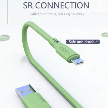 Skystu Silikonu Greito Įkrovimo Duomenų Perdavimo Kabelį, Tipas C, Micro USB Kabelis, Mobiliojo Telefono Įkrovimo Kabelis Samsung 