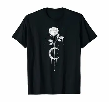 Slaptasis Mėnulis Pakilo Raganavimas - Ragana Derliaus Gotikos T-Shirt Streetwear Punk Viršuje Juokinga Harajuku T-shirt Moterims