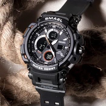 SMAEL Naujas Mens Watch Sporto Kvarco Vyrų Laikrodžiai Kvarco 10 spalvų variantų, Led Skaitmeniniai Sporto Laikrodžiai Vyrams Relogio Masculino