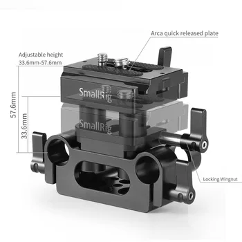 SmallRig DSLR Fotoaparatas Plokštelė Universali 15mm Geležinkelių Palaikymo Sistema Pagrindo Funkcija su Arca suderinama QR plokštė 2272