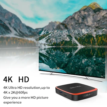 Smart Andoid 9.0 TV Box Amlogic S905X3 Media Player 4K 3D 2.4 G/5.8 G Dual Wifi, Google Play 4 GB RAM, 64 GB ROM 