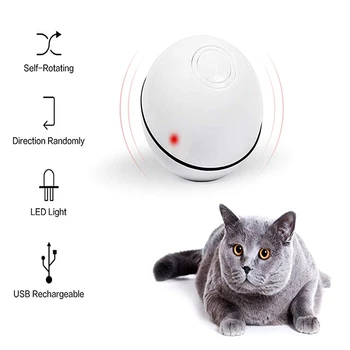 Smart Interaktyvi Katė Žaislas USB Įkraunamas Led Šviesos 360 Laipsnių Savarankiškai Sukasi Kamuolys Augintiniai Žaisti Žaislai Judesio Aktyvuota Pet Kamuolys