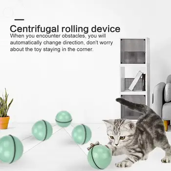 Smart Interaktyvi Katė Žaislas USB Įkraunamas Led Šviesos 360 Laipsnių Savarankiškai Sukasi Kamuolys Augintiniai Žaisti Žaislai Judesio Aktyvuota Pet Kamuolys