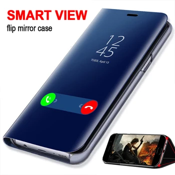 Smart Veidrodis, Flip Telefono dėklas, Skirtas Samsung Note 8 9 Atvejais Oda Apversti Stovėti Padengti S10E S8 S9 S10 Plius