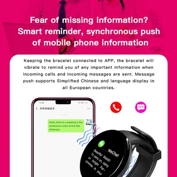 Smart Watch Vyrų rejol Kraujo Spaudimas Turas Smartwatch Moterų Vandeniui Sport Fitness Tracker WhatsApp D18 