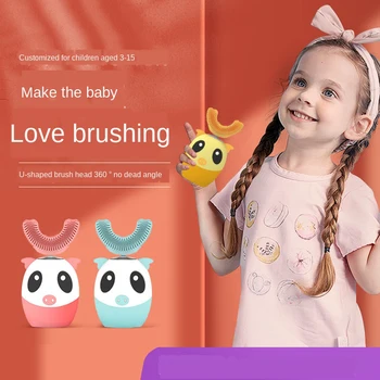 Smart XioMi U Elektrinis Dantų Šepetėlis Vaikams Silicio Automatinis Ultragarsinis Dantis Dantų Šepetėliu Animacinį Modelį, Vaikai 360 Laipsnių