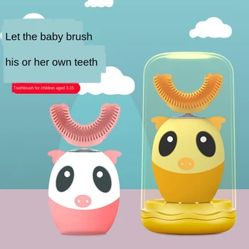 Smart XioMi U Elektrinis Dantų Šepetėlis Vaikams Silicio Automatinis Ultragarsinis Dantis Dantų Šepetėliu Animacinį Modelį, Vaikai 360 Laipsnių