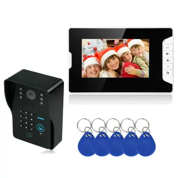 SmartYIBA TFT LCD Handfree Domofonas Namų Rinkiniai Balta Stebėti Kodas Klaviatūra Vaizdo Durų Phone 7