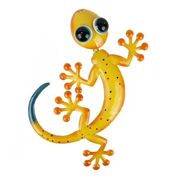 Sode Metalo Gecko Sienos Gyvūnų Miniaturas Sodo Puošmena Lauko Skulptūrų Sodo Dekoro Priedai Skulptūros