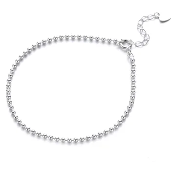 Sodrov S925 sterlingas sidabro apvalūs karoliukai, perlų blizga apyrankę moteriška sidabrinė temperamentas tendencija nišą apyrankę 3mm/4mm/5mm