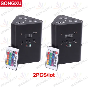 SONGXU 2vnt/daug Didmeninės 3X10W 4in1 RGBW Baterija IR LED Par Šviesos/SX-IRPL0310