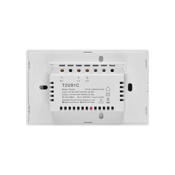SONOFF T2US TX Smart Wifi Touch Wall Šviesos Jungiklis 1/2/3 Gauja 433 RF/Balso/APP Kontrolės Darbai Su Alexa Ewelink Namų Automatikos