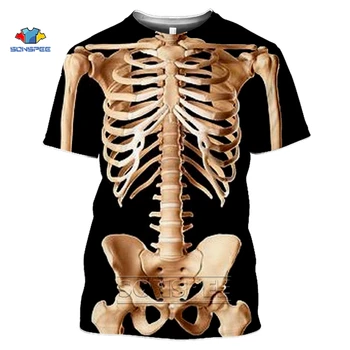 SONSPEE 2020 Naują Atvykimo Patino Skeletas, Vidaus Organai, T-marškinėliai 3D Spausdinimo Raundo Kaklo Trumpas Sleev T-Shirt Anime Juokinga Vyrų Marškinėliai