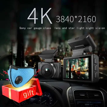 Sony IMX335 4K Brūkšnys Cam Gestas Foto WiFi, Automobilių Kamera, Dashcam 3840*2160P 30 FPS, HD DVR Vaizdo įrašymo GPS Tracker Dashcam