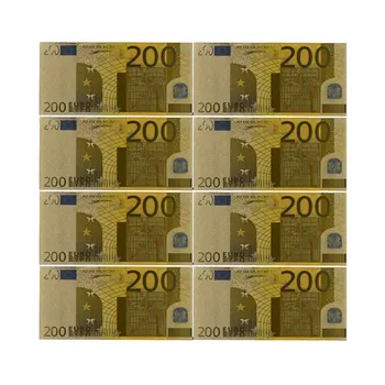 Spalva Eurų Banknotų 10vnt/daug 200 EUR Aukso Folija Banknotų Surinkimo ir Dovanos ES Pinigų Išskirtinį Amatų
