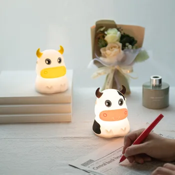 Spalvingų Karvių Silikono naktinė lempa led Kūrybinių Svajonių Miegamojo Lovos Sleeplight