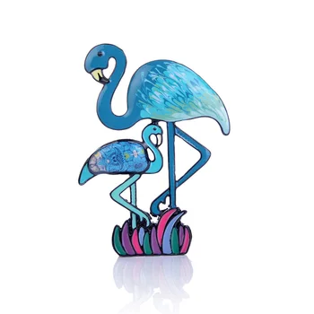 Spalvos Flamingo Sagė Emalio Mados Apykaklės, Papuošalai, Aksesuarai, Animacinių Filmų Gyvūnų Sagės Pin Moterų Mielas Smeigtukai Dovanos 2019 Naujas