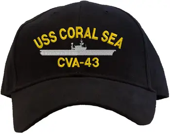 Spausdinti USS Koralų Jūros CVA-43 Išsiuvinėti Beisbolas Bžūp - Galimos 7 Spalvos Skrybėlę